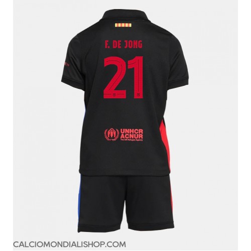 Maglie da calcio Barcelona Frenkie de Jong #21 Seconda Maglia Bambino 2024-25 Manica Corta (+ Pantaloni corti)